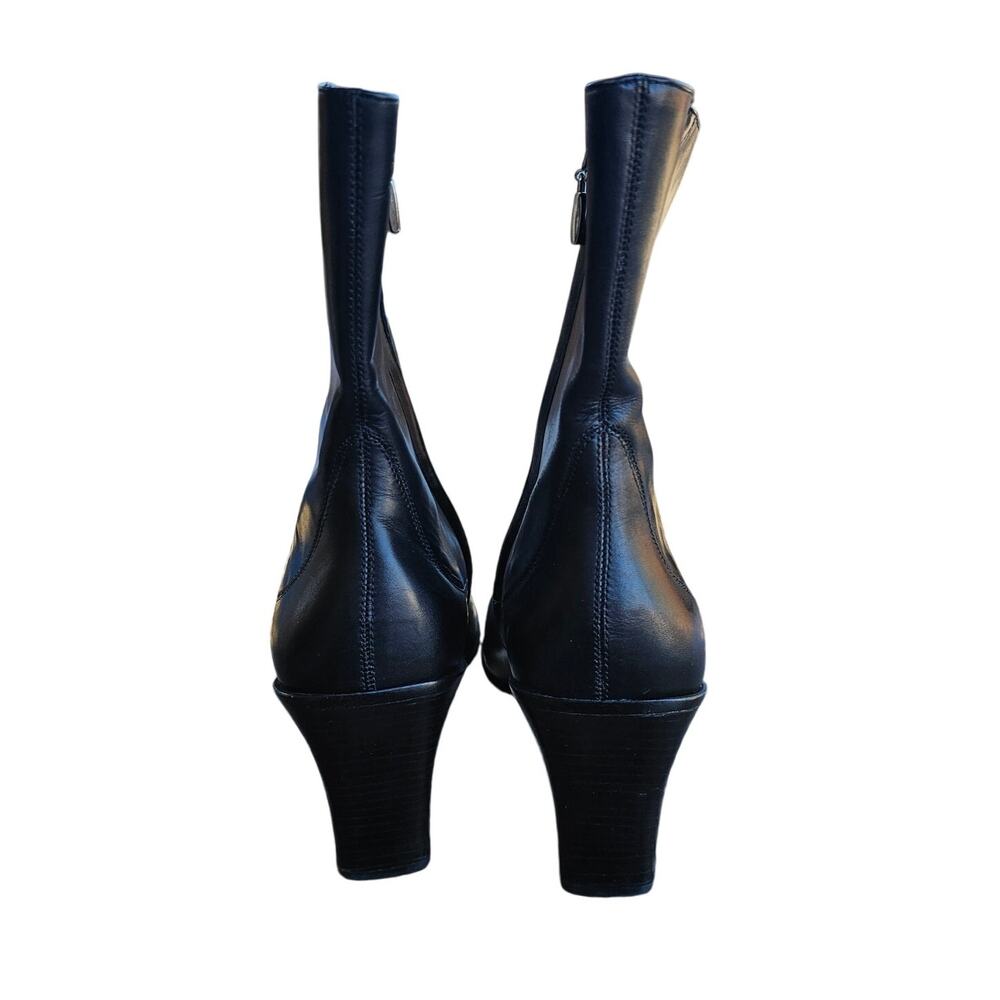 Cole Haan Leather Heeled Ankle Boots Black Size 9 - Picture 6 of 8